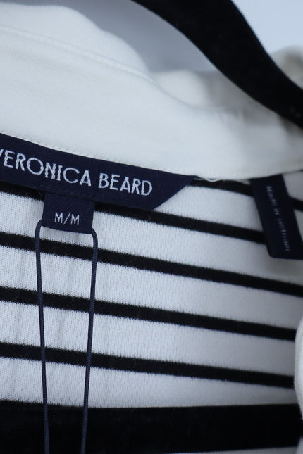 VERONICA BEARD Lanier Striped Polo Mini Dress Black and White NWT Women's M