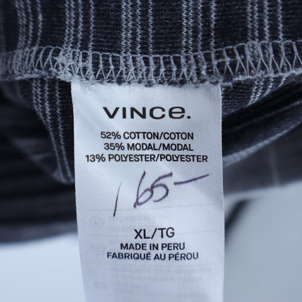 Vince Feeder Stripe Knit Top Gray Long Sleeve Crew Neck Pullover Men's XL