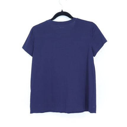 Lafayette 148 The Modern T-Shirt Navy Blue Crew Neck Short Sleeve Women's S