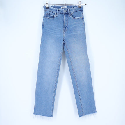 Good American Good Legs Straight Jeans Blue 449 Mid Rise Stretch Women's 0/25