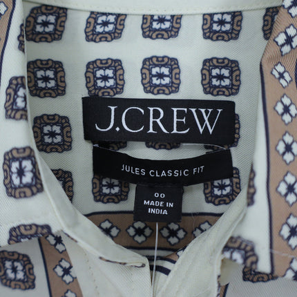 J. Crew Jules Classic Fit Shirt Ivory Foulard Print NWT Button Up Women's 00