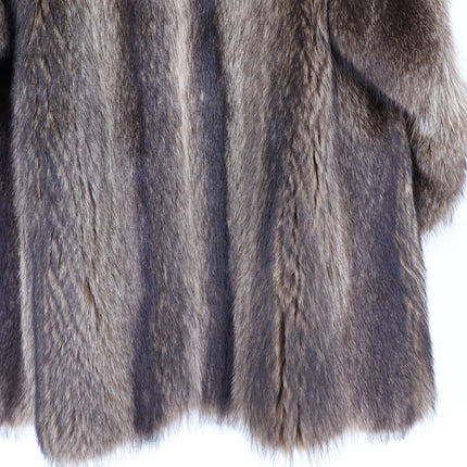REVILLON Fox Fur Coat Saks Fifth Ave Brown and White Authentic Luxury Women's M