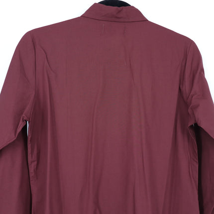 Mille Stella Shirt Dress Burgundy Midi Button Front Long Sleeve Women's XXS