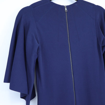 TED BAKER Lounia Bodycon Midi Dress Navy Blue Flare Sleeve Women's 2