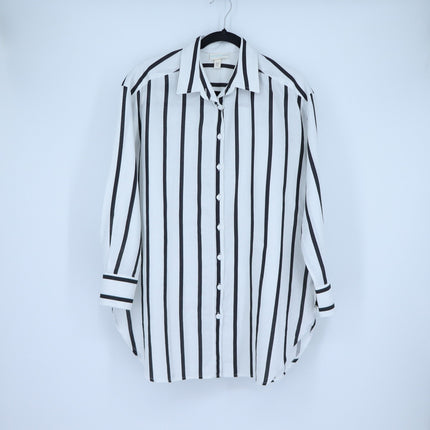 Sea Level Swim Corfu Stripe Shirt White Black Oversized Resortwear Women's XS