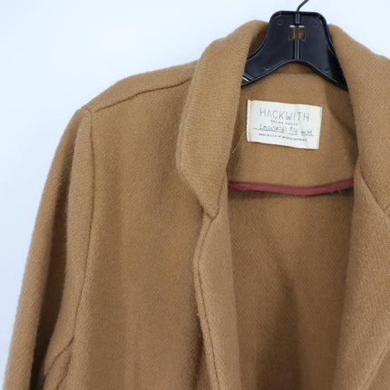 Hackwith Design House Wool Open Blazer Camel Long Sleeve Women's M