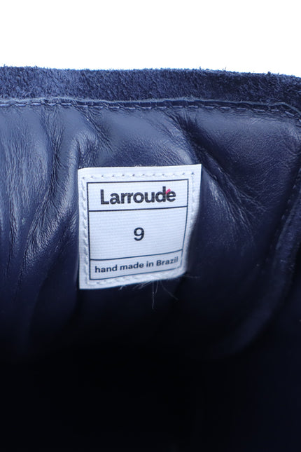 LARROUDE Stella Sneakers Navy Suede and Ivory Leather Low Top Women's 9
