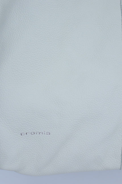 Cromia Kika Hobo Bag Fold Over Ivory Pebble Leather Purse Black Tassel