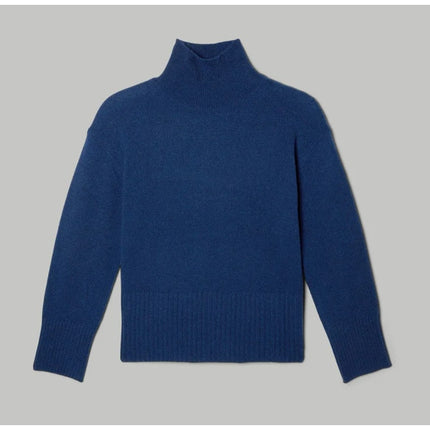 EVERLANE 100% Cashmere Turtleneck Sweater Blue Oversized Long Sleeve Women's L