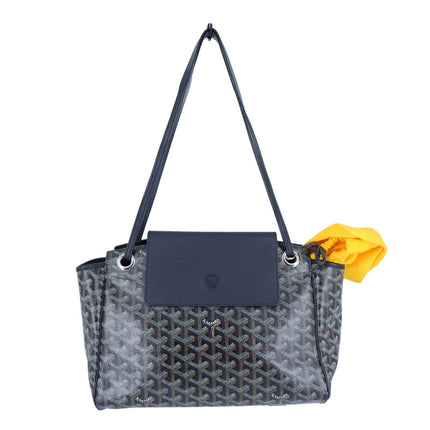 GOYARD Rouette Souple Shoulder Bag Black and Brown Coated Canvas Chevron