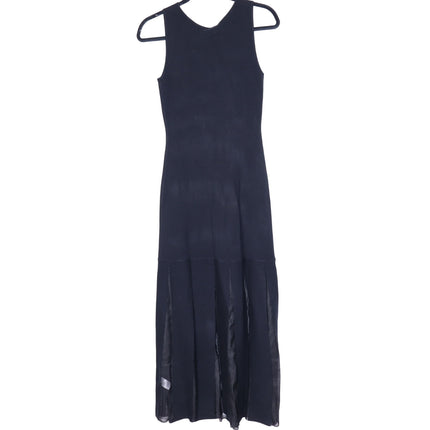 RAILS Alessia A-Line Maxi Dress NWT Black Mesh Pleated Heavy Knit Women's M