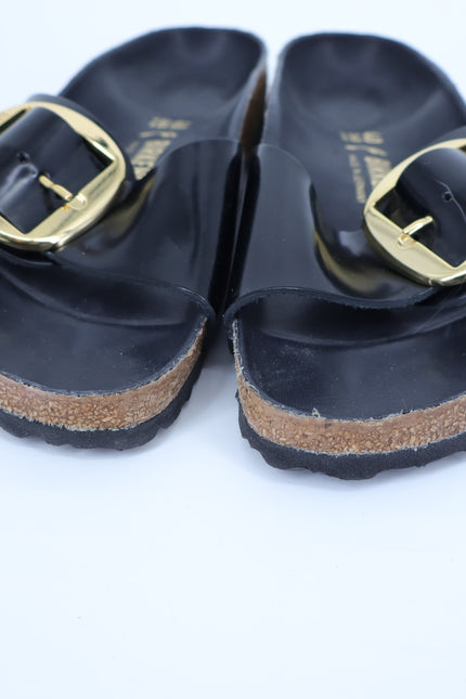 BIRKENSTOCK Madrid Big Buckle Sandals Black Nappa Slip On Women's 40/US 9