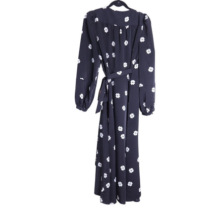 KATE SPADE Black Spade Clover Toss Belted Wrap Dress Long Sleeve Women's 10
