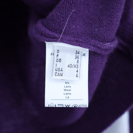 OTTOD'AME V Neck Sweater Purple Cashmere Wool Long Sleeve Pullover Women's 4/S