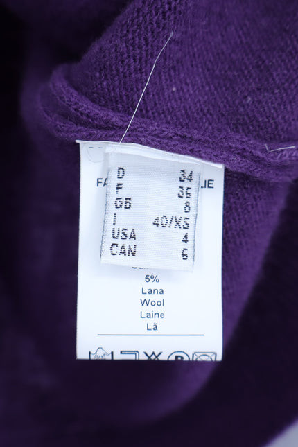 OTTOD'AME V Neck Sweater Purple Cashmere Wool Long Sleeve Pullover Women's 4/S