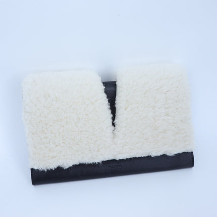 Jil Sander Envelope Clutch Shearling and Leather Bag Quiet Luxury Minimalist