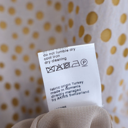 AKRIS PUNTO Sleeveless Polka Dot Flounce Dress Tan Gold Knee Length Women's 6