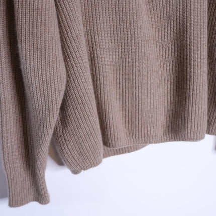 JENNI KAYNE Stone 100% Cashmere Half Zip Pullover Sweater Undyed Women's M