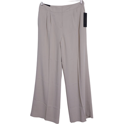 DONNA KARAN Pinstripe Wide Leg Dress Pants NWT Cobblestone Cream Women's 10P