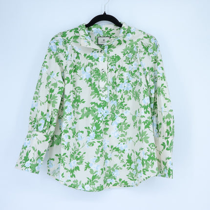 TUCKERNUCK Corrigan Popover Blouse English Ivy Green Long Sleeve Women's M