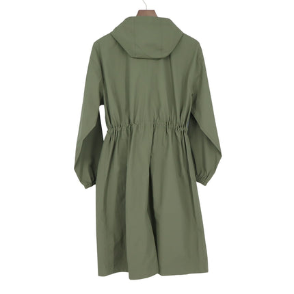 J. Crew Perfect Raincoat Olive Green NWT Hooded Snap Front Mid Length Women's S