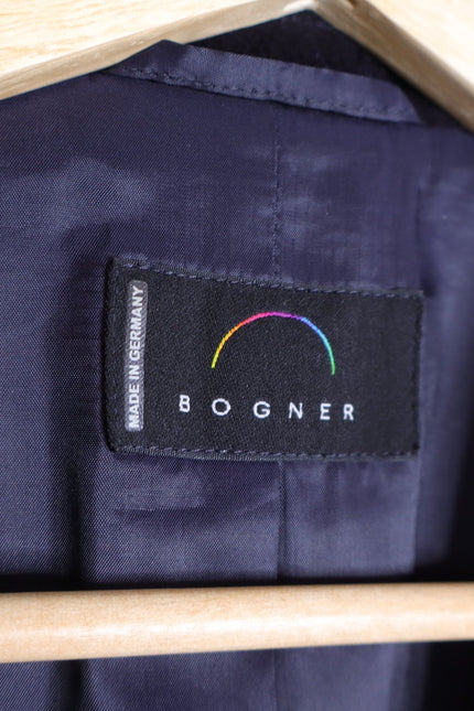 BOGNER Wool Blend Blazer Jacket Black Single Breasted Long Sleeve Women's 14