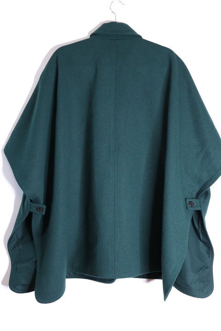 ANN TAYLOR NWT Buttoned Trench Cape Dark Green Wool Blend Women's MP