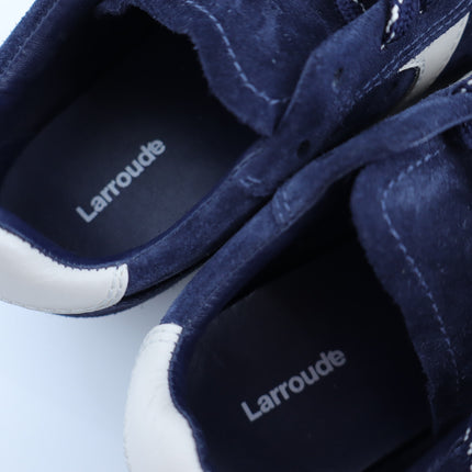 LARROUDE Stella Sneakers Navy Suede and Ivory Leather Low Top Women's 9