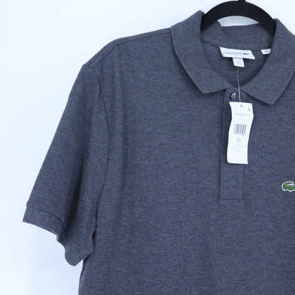 Lacoste Slim Fit Polo Shirt Flamed Gray Cotton Pique Short Sleeve Men's L