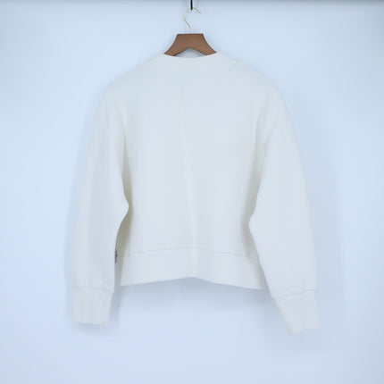 Varley Addelyn Ribbed Sweatshirt White Size Zip Crew Neck Pullover Women's M