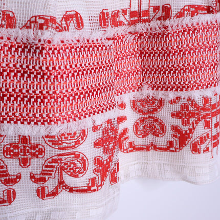 ALEXIS Minika Embroidered Mini Dress Red Mock Neck A-Line Cocktail Women's XS