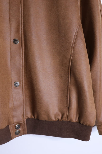 WE THE FREE Wild Rose Vegan Suede Bomber Jacket Chestnut Combo Women's S