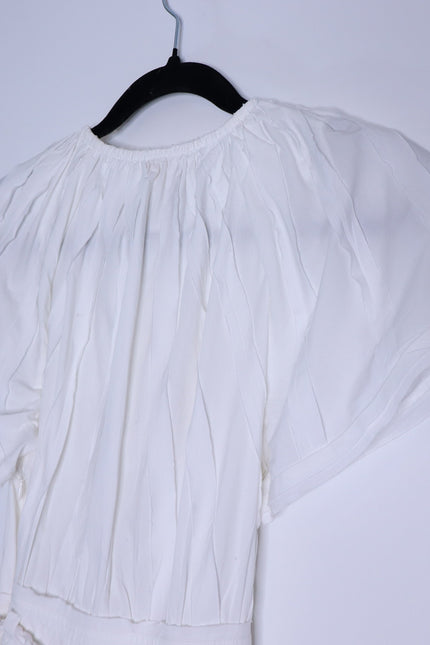 ULLA JOHNSON NWT Jessa Mini Dress Pristine White Pleated Cotton Poplin Women's 2