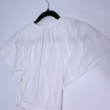 ULLA JOHNSON Jessa Mini Dress NWT Pristine White Pleated Cotton Poplin Women's 2