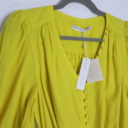 TRINA TURK Malina Mini Dress NWT Sunshine State Yellow Half Sleeve Women's M