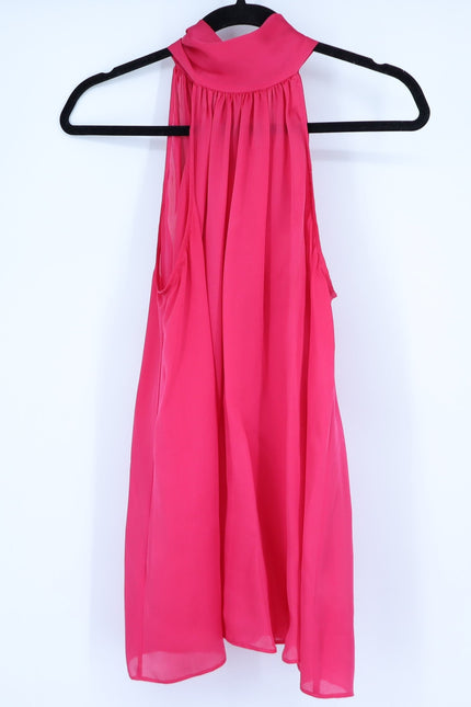 ZIMMERMANN Pink Silk Halter Blouse Tie-Neck Fuchsia Sleeveless Women's 1/US 2