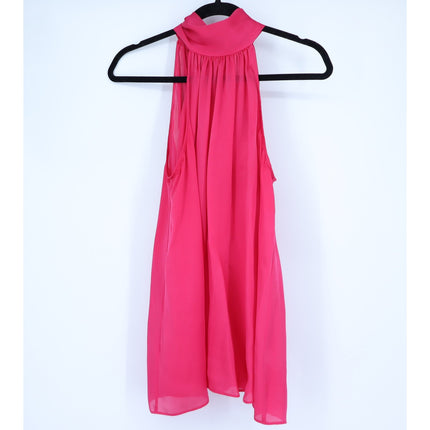 ZIMMERMANN Pink Silk Halter Blouse Tie-Neck Fuchsia Sleeveless Women's 1/US 2