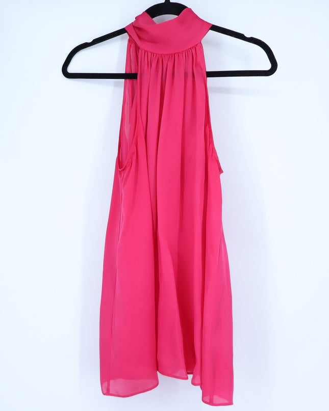 ZIMMERMANN Pink Silk Halter Blouse Tie-Neck Fuchsia Sleeveless Women's 1/US 2