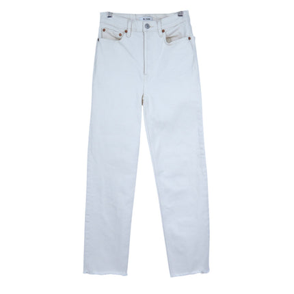 RE/DONE 70's Stove Pipe Jeans Vintage White High Rise Stretch Women's 25