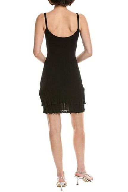 A.L.C. Lex Strap Mini Dress Black NWT Layered Ruffle Skirt Women's L