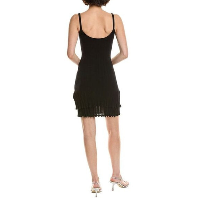 A.L.C. Lex Strap Mini Dress Black NWT Layered Ruffle Skirt Women's L