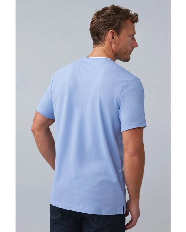 Mack Weldon Silver Pique T-Shirt Chambray White Oxford Short Sleeve Men's M