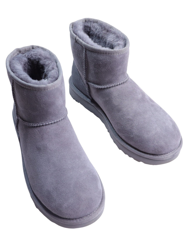 UGG Classic Mini II Mid Top Boot Grey Sheepskin Winter Boot Women's 7