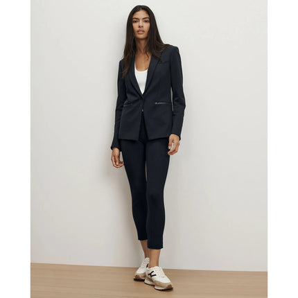 Veronica Beard Zip Back Scuba Pant Navy Cropped Stretch Women's 0