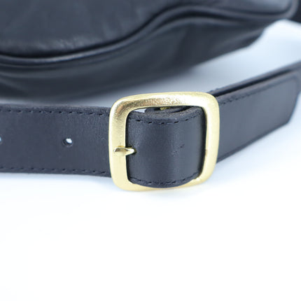 Clare V. Leather Fanny Pack Black and Gold Adjustable ORIGINAL Belt Bag