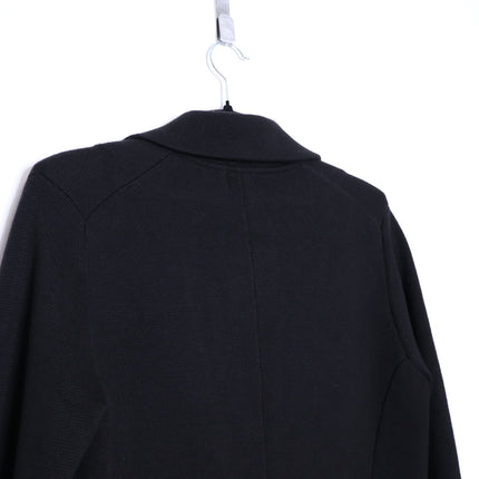 MINNIE ROSE Cotton Blend Boyfriend Blazer Black One Button Unlined Women's S