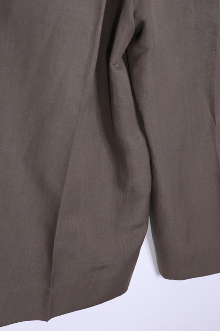 AKRIS PUNTO Fiorella Belted Pants Dark Olive Cropped Wide-Leg Linen Women's 16