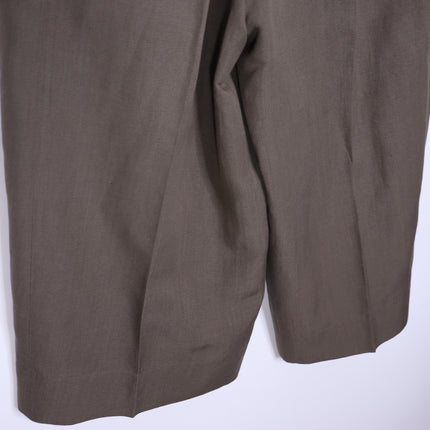 AKRIS PUNTO Fiorella Belted Pants Dark Olive Cropped Wide-Leg Linen Women's 16