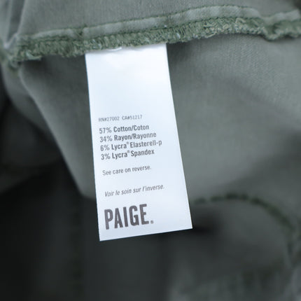PAIGE Jaxsyn Denim Dress Vintage Ivy Green Belted Button Front Women's 0