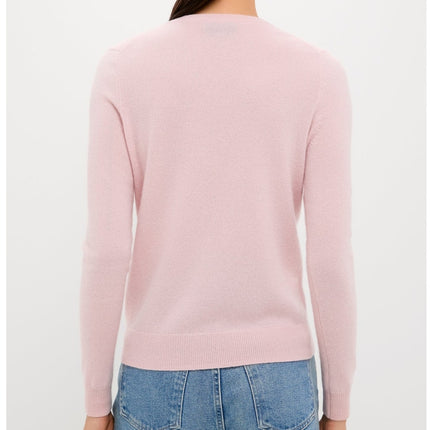 TUCKERNUCK Cashmere V Neck Sweater Soft Pink Long Sleeve Women's M